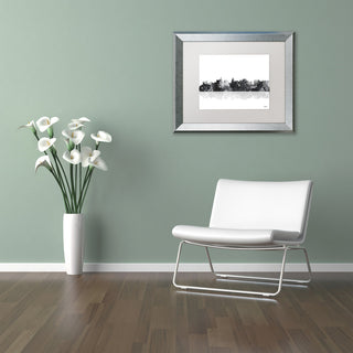 Watson 'Madison Wisconsin Skyline BG-1' Art, Silver Frame, 11"x14", White Matte