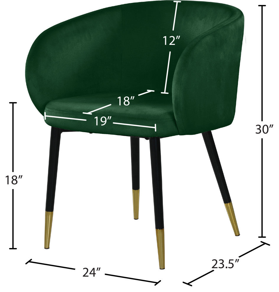 Louise Velvet Dining Chair, Green
