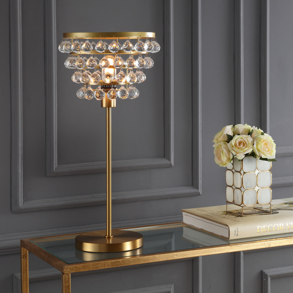 Buckingham 25" Crystal and Metal Table Lamp
