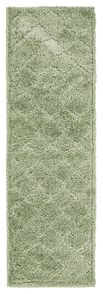 Unique Loom Green Traditional Trellis Shag 2' 0 x 6' 7 Runner Rug