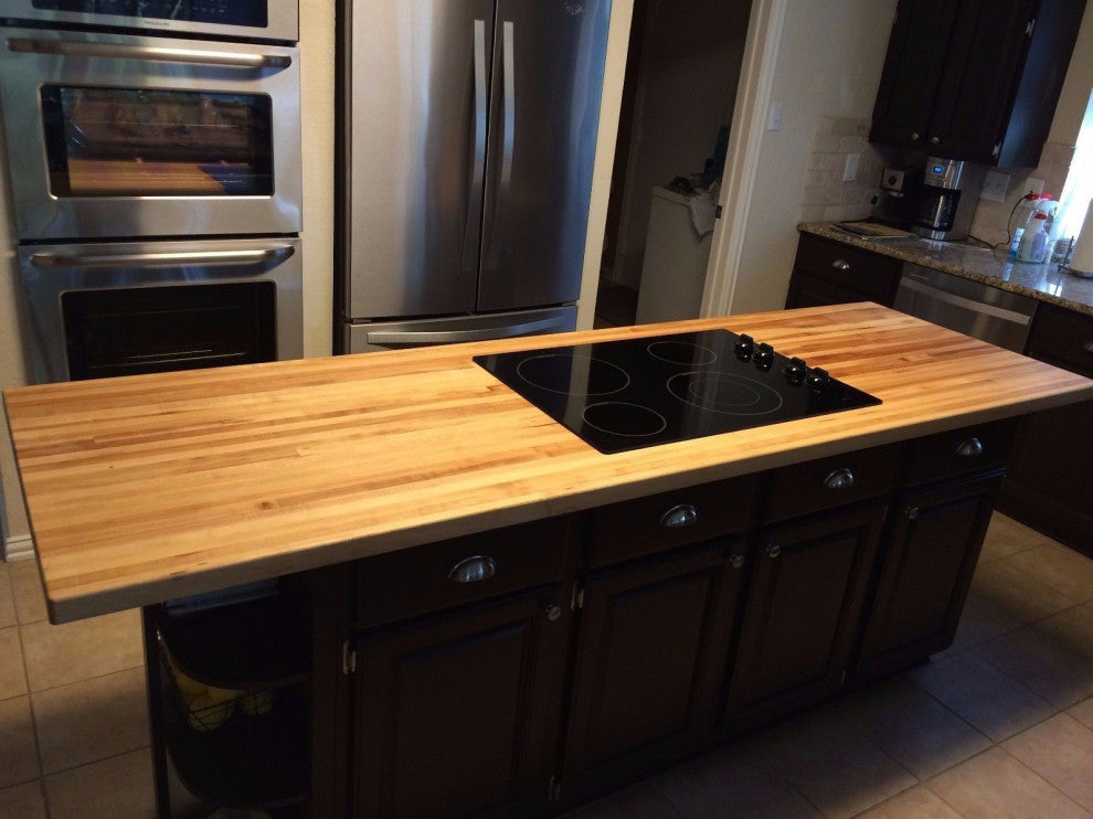 26" Deep Edge Grain Butcher Block Countertop 1.5" Thick, Maple, 26" X 96"