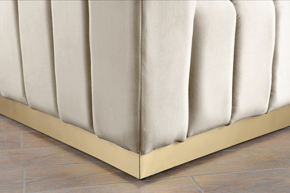 Marlon Velvet Upholstered Loveseat, Cream