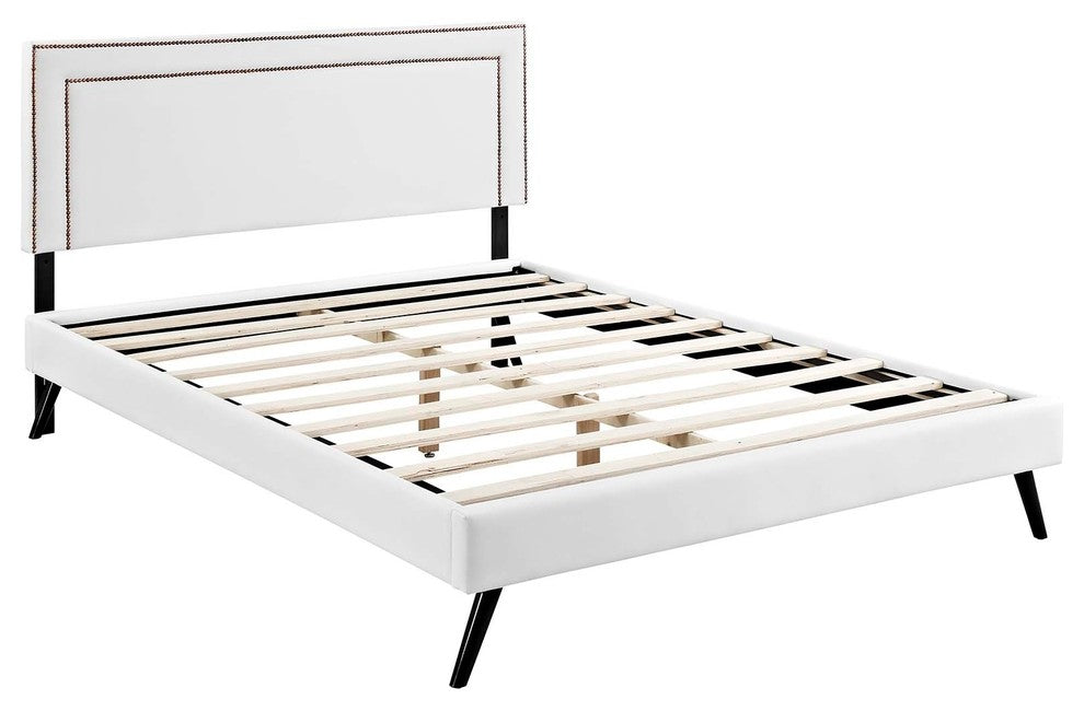 Virginia Queen Platform Bed with Round Splayed Legs