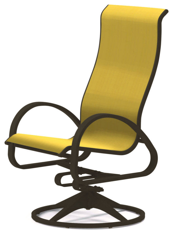 Aruba II Sling Supreme Height Swivel Rocker, Textured Beachwood, Yellow