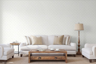 White Geometric Scroll Wallpaper