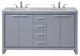 Elegant VF12860DGR 60" Double Bathroom Vanity Set, Gray