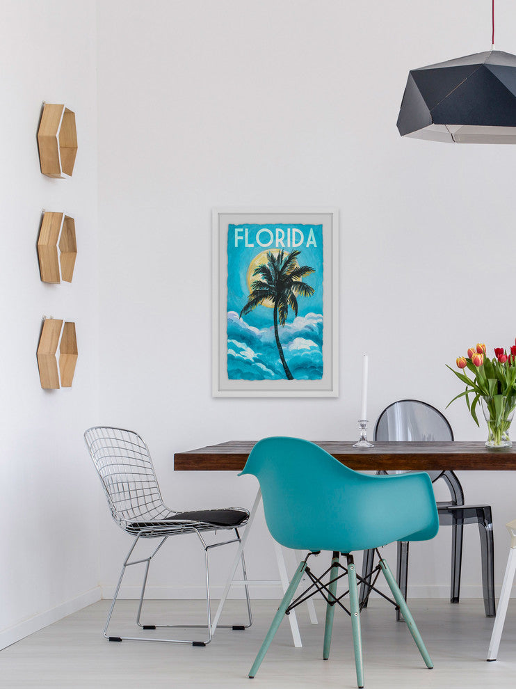 "Blue Florida" Framed Painting Print, 20"x30"