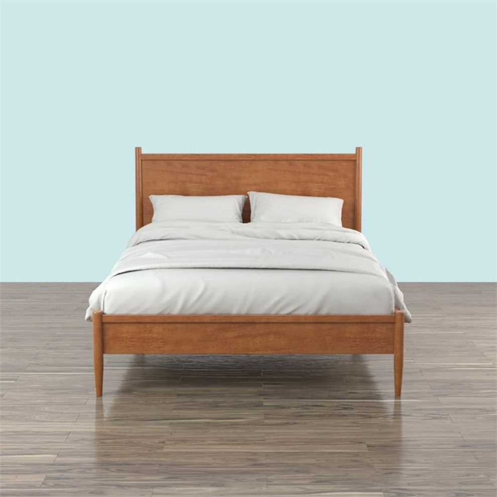 Furniture of America Belkor Solid Wood California King Platform Bed in Oak