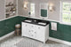 Savino Modern 60" White Double Sink Vanity, Black Granite Vanity Top