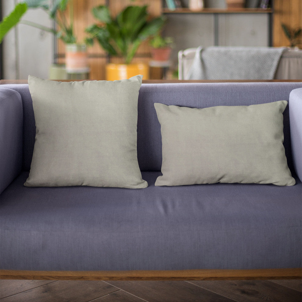 Grey Solid Shiny Velvet Luxury Throw Pillow, Double sided 16"x16"