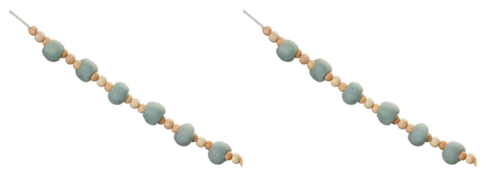Wood Beaded String Garland, Set of 2