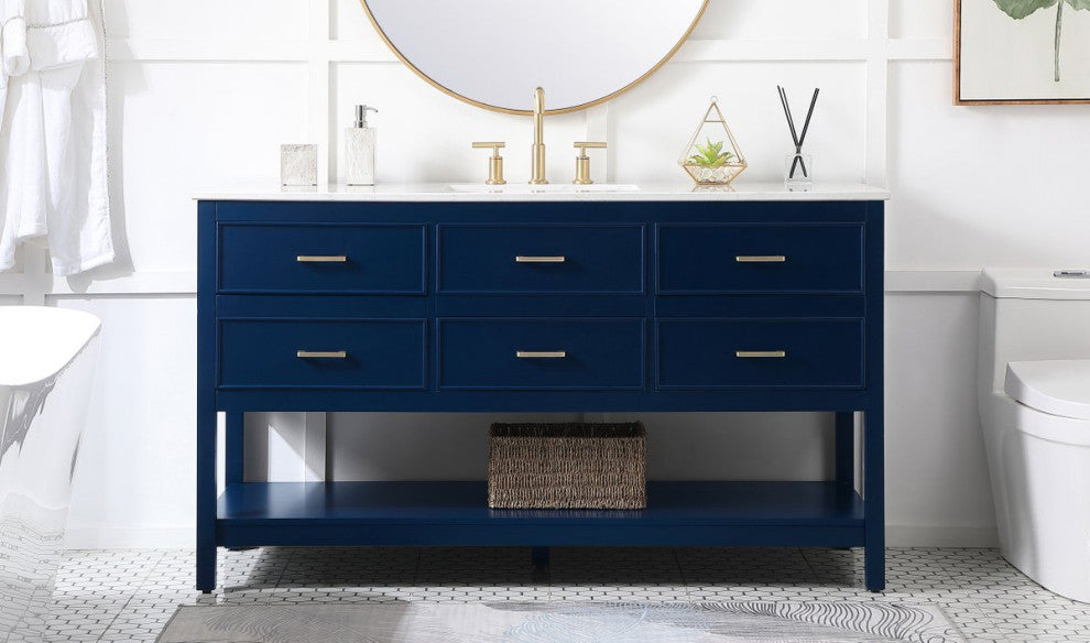 Home Living 60" Single Bathroom Vanity, Blue