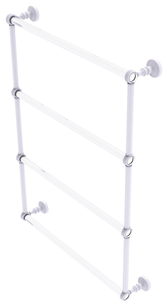Pacific Grove 4 Tier 24" Ladder Towel Bar with Groovy Accents, Matte White