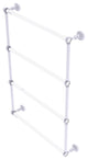 Pacific Grove 4 Tier 24" Ladder Towel Bar with Groovy Accents, Matte White