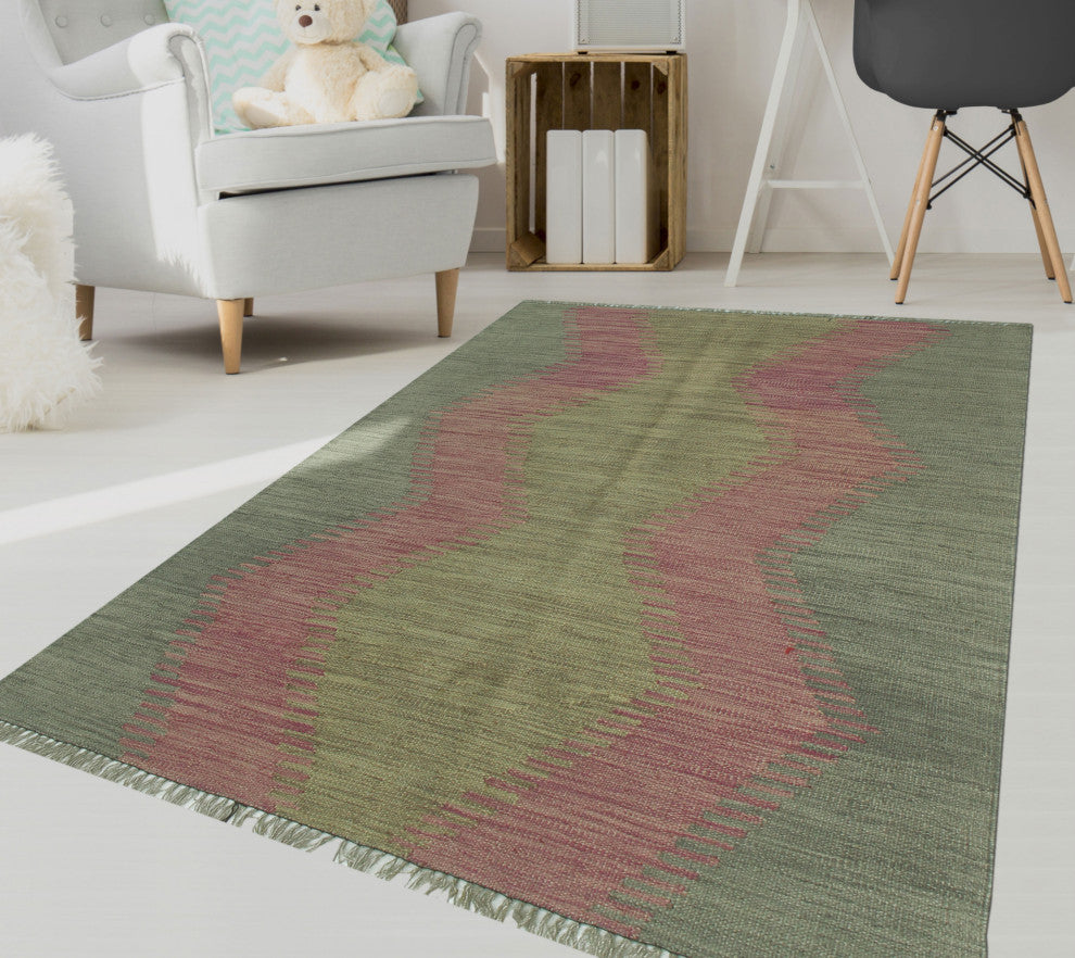 Winchester Kilim Jasiah Gray/Purple Rug, 3'3x4'11