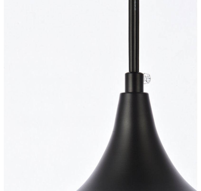 Nina 1-Light Black Plug-In Pendant