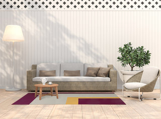 Bold Blocks Modern & Contemporary Chenille Area Rug