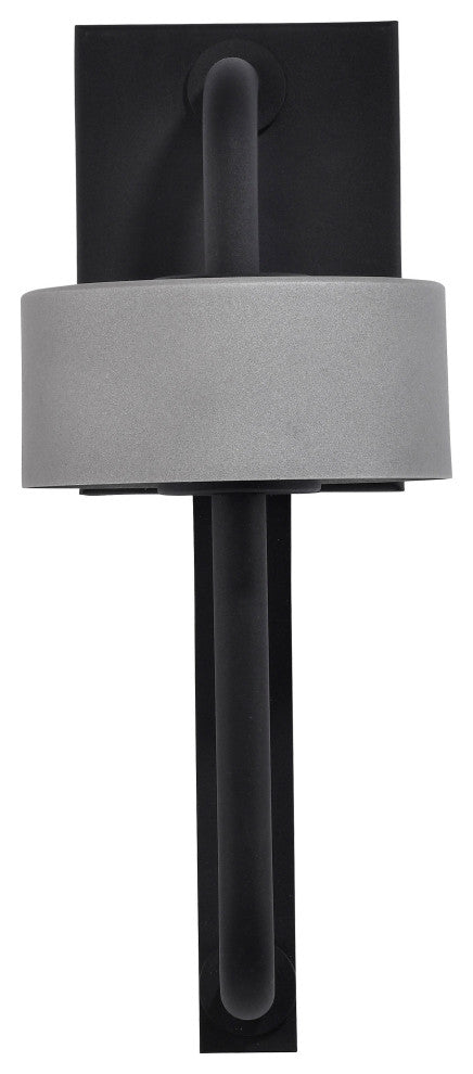 Overtop 10W LED Medium Wall Lantern, Matte Black/Silver