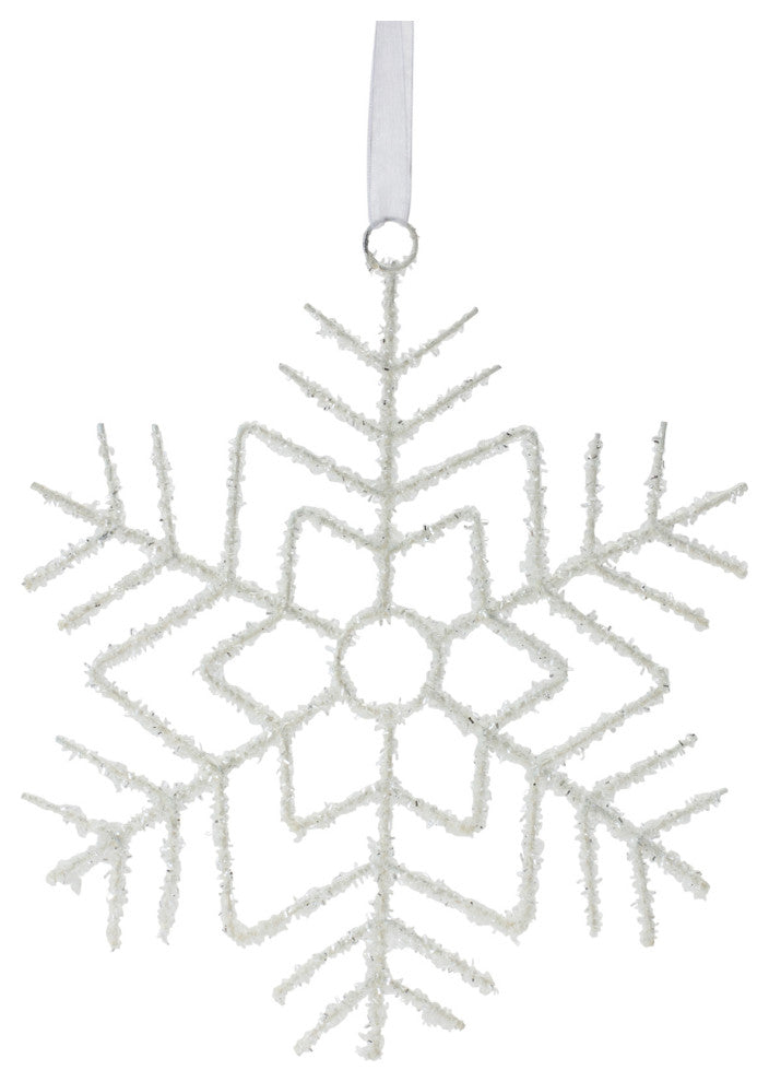 Glittered Wire Snowflake Ornament, 12-Piece Set