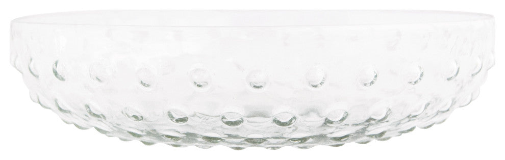 Round Glass Hobnail Serving Bowl, Clear