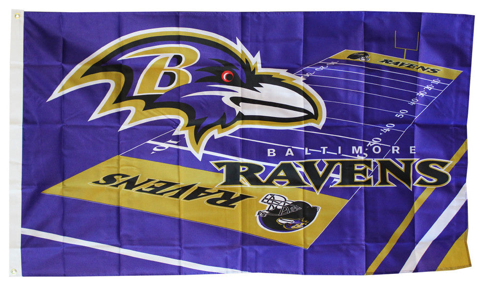 Baltimore Ravens - 3' x 5' NFL Polyester Flag (Field Design)
