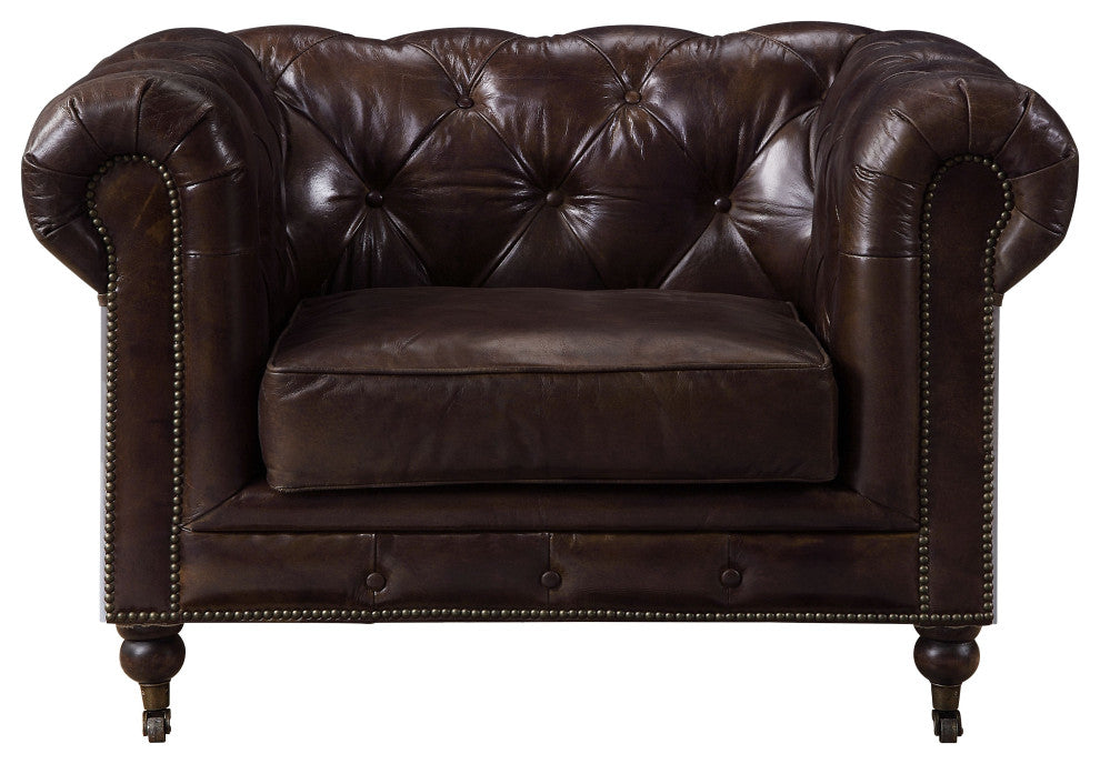 Aberdeen Chair, Vintage Brown Top Grain Leather