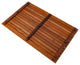 Nordic Style Teak Shower and Bath Mat 31.4"x19.6", Wide End Slat
