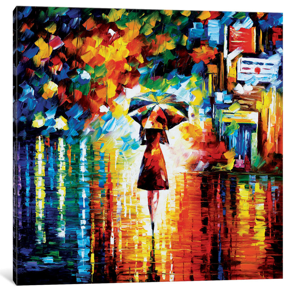 "Rain Princess Gallery" by Leonid Afremov, 26x26x1.5"