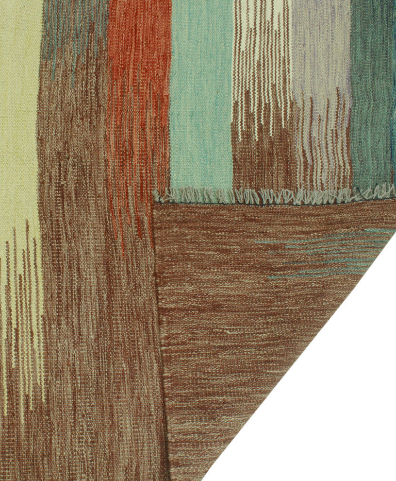 Winchester Flatweave Mose Brown/Blue Rug, 8'5 x 11'4