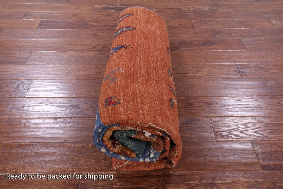 5' 11" X 8' 0" Hand-Knotted Persian Gabbeh Tribal Rug Q9562