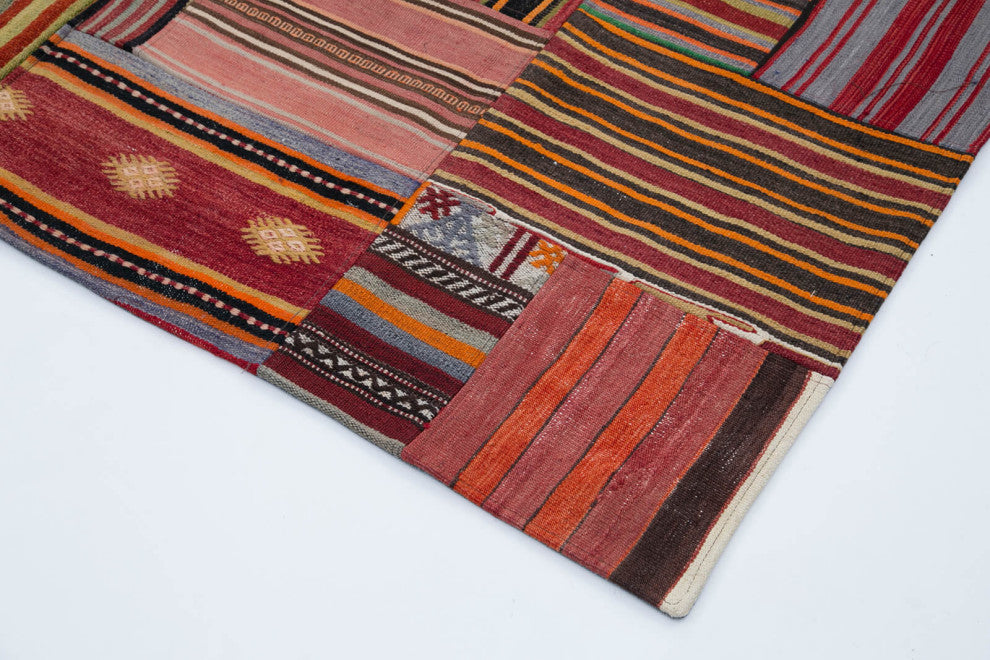 Rug N Carpet - Handmade Turkish 6' 8'' x 9' 10'' Vintage Patchwork Kilim Rug