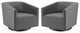 Twist Swivel Chair Performance Velvet Set of 2 - Gray