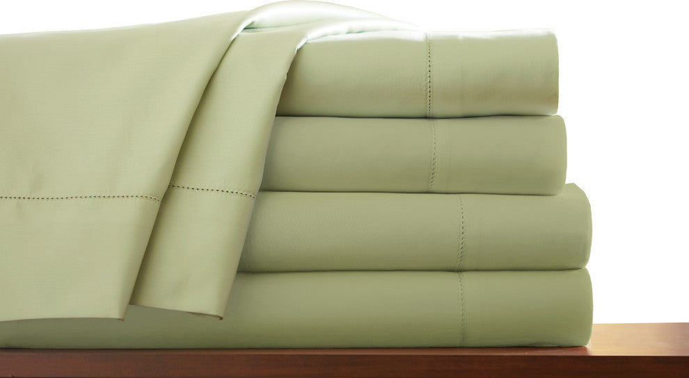 Pointehaven 800TC Pillow Case Set, Sage, Standard