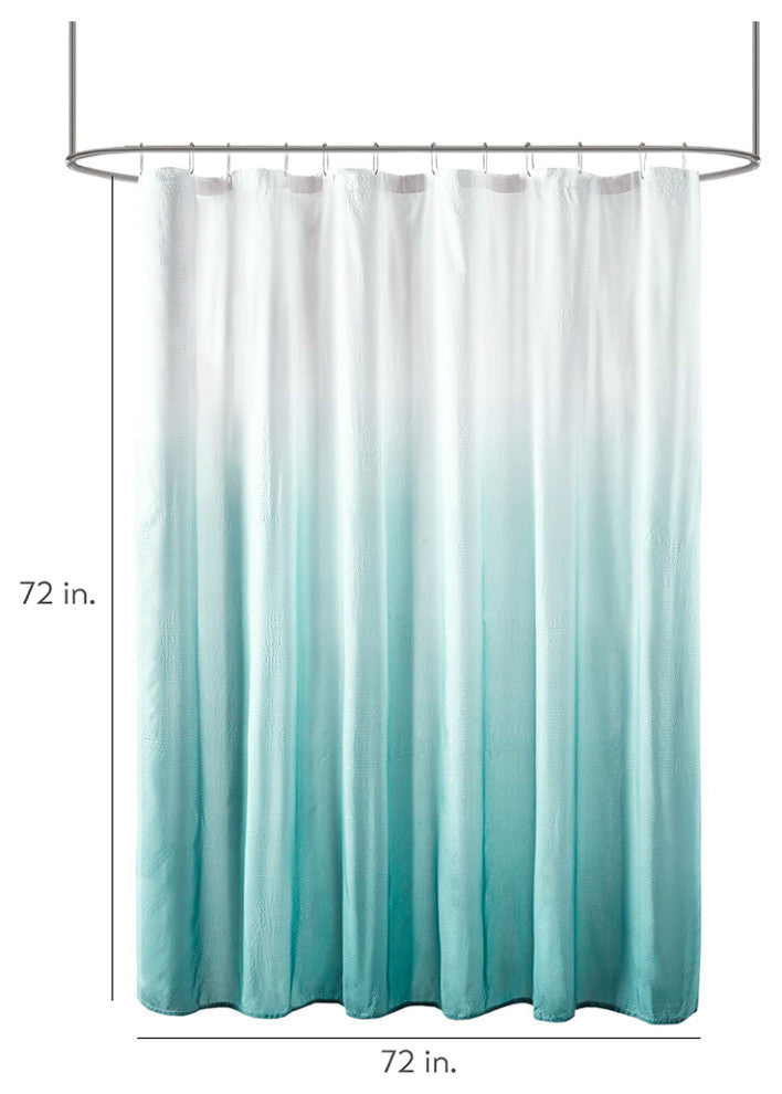 Madison Park Ara Ombre Printed Seersucker Shower Curtain