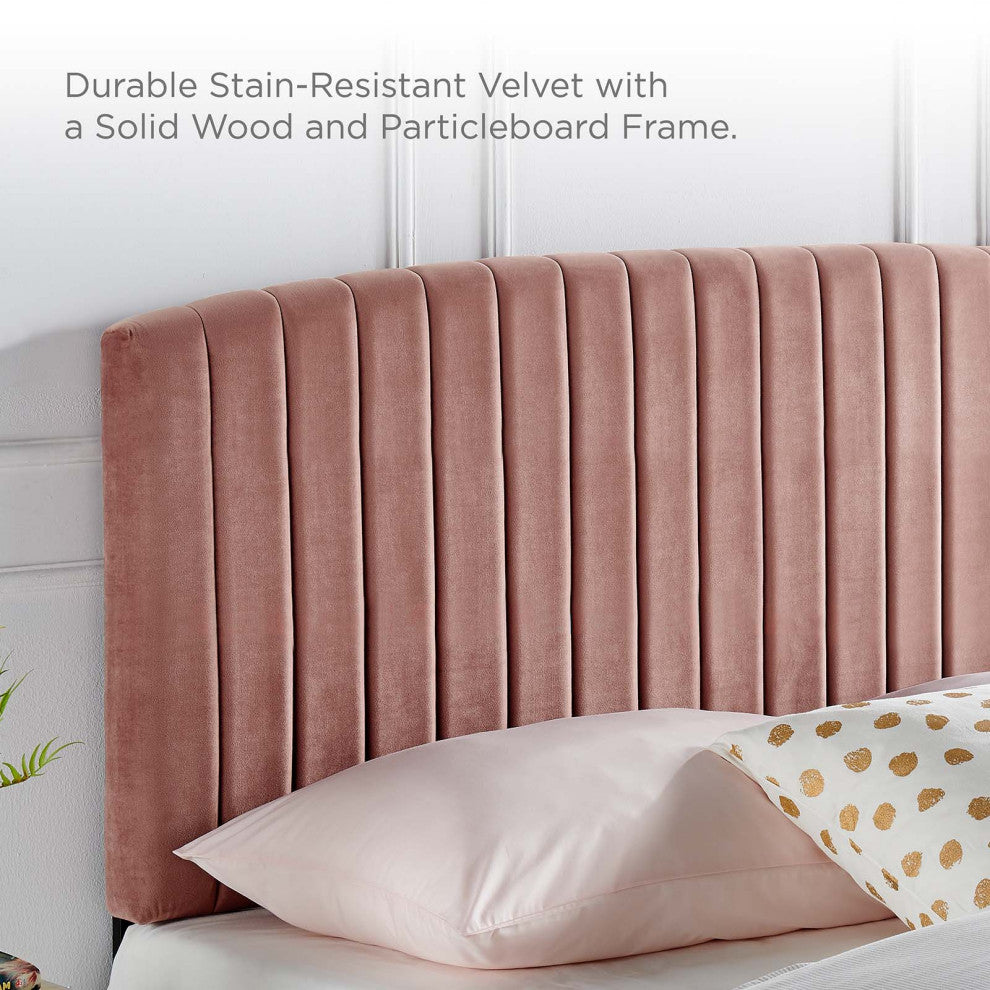 Headboard, Twin Size, Velvet, Pink, Modern Contemporary, Bedroom Master Suite