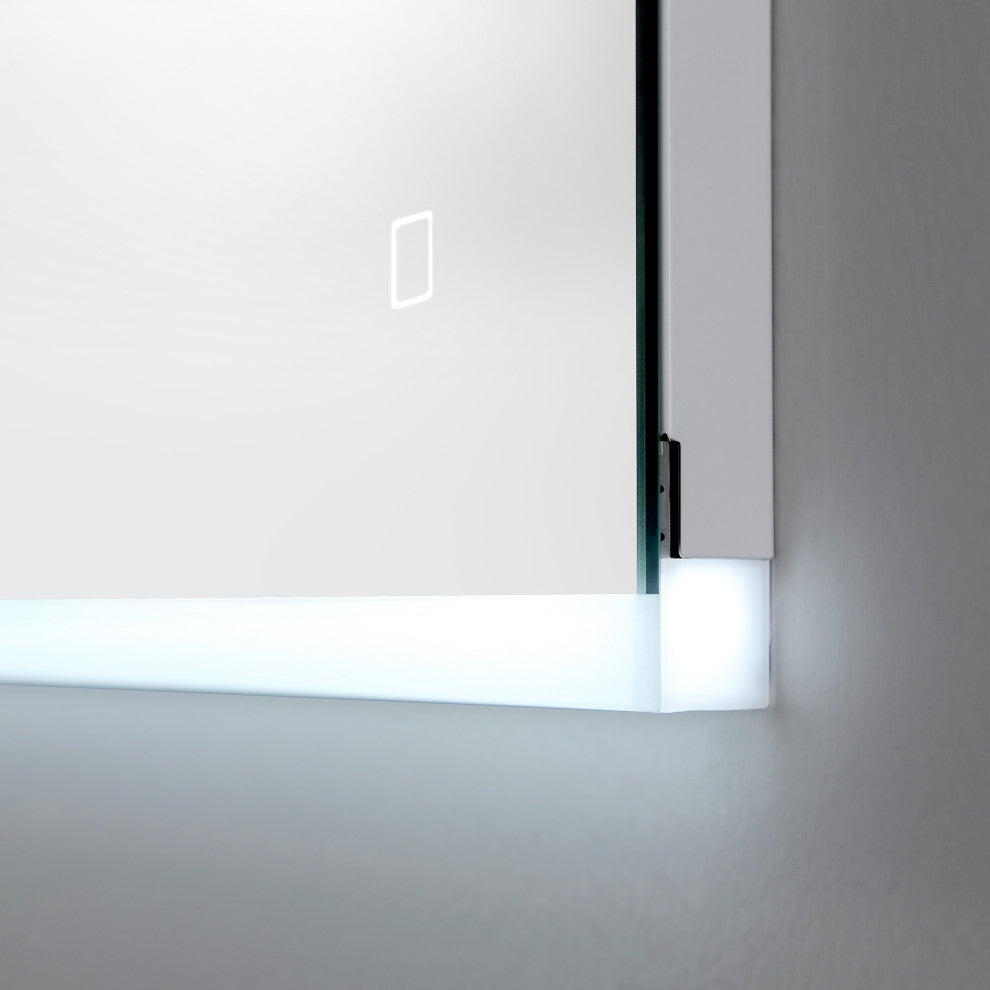 Ove Decors Caro LED 60 x 28 in. Mirror in White and Aluminum Finish