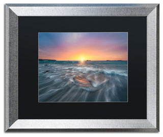 Mathieu Rivrin 'Oceanic Poetry' Matted Framed Art, Silver Frame, Black, 20x16