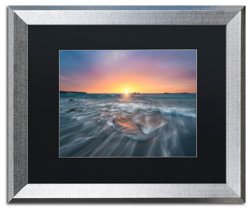 Mathieu Rivrin 'Oceanic Poetry' Matted Framed Art, Silver Frame, Black, 20x16