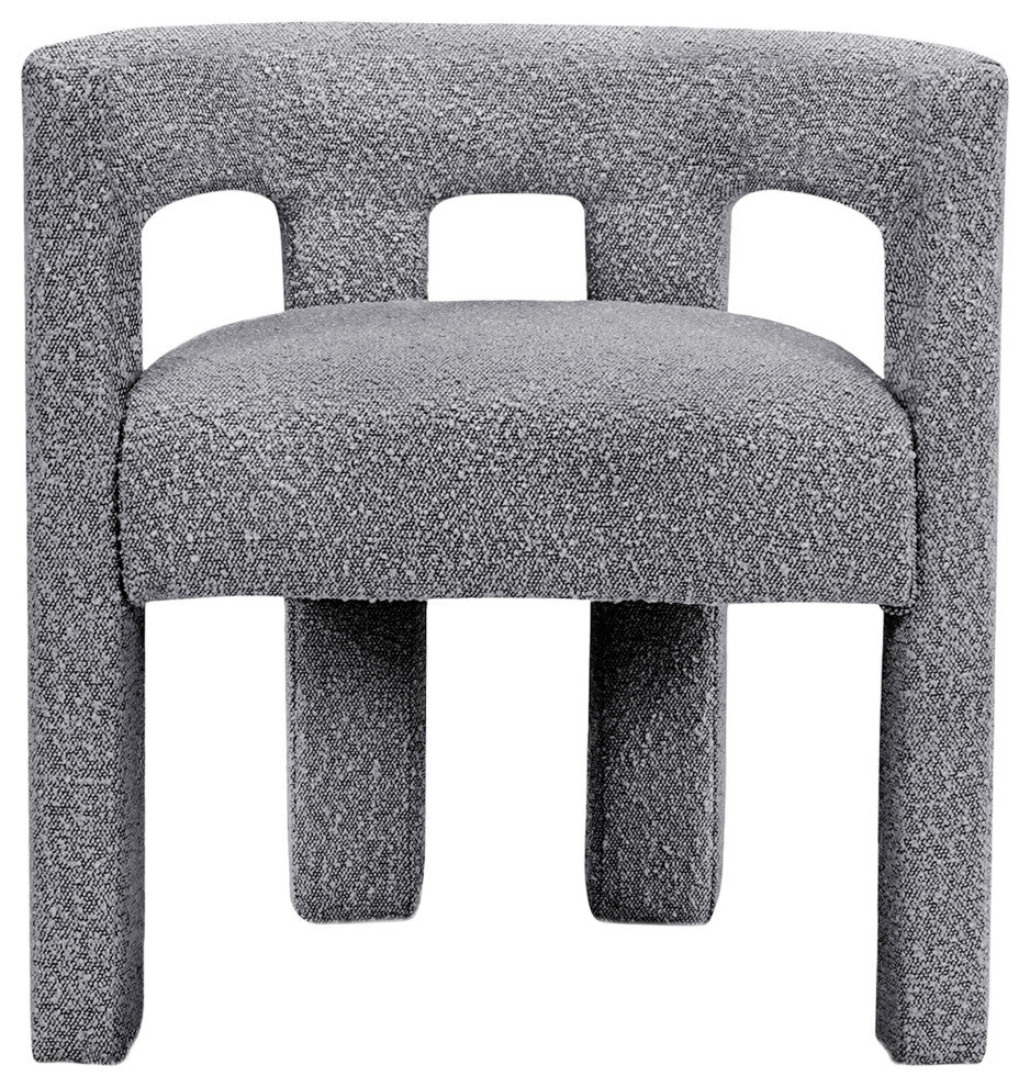 Athena Boucle Fabric Upholstered Accent / Dining Chair, Grey
