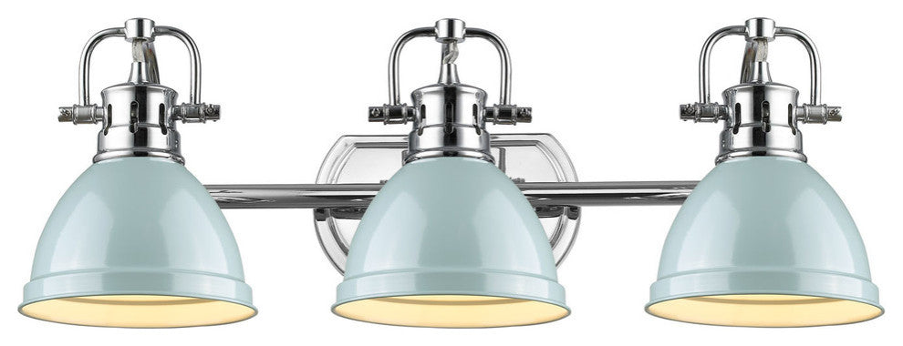 Duncan 3-Light Vanity, Chrome, Seafoam