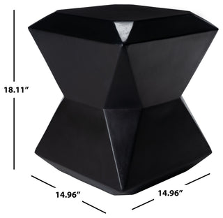 Safavieh Conan Concrete Accent Stool, Black