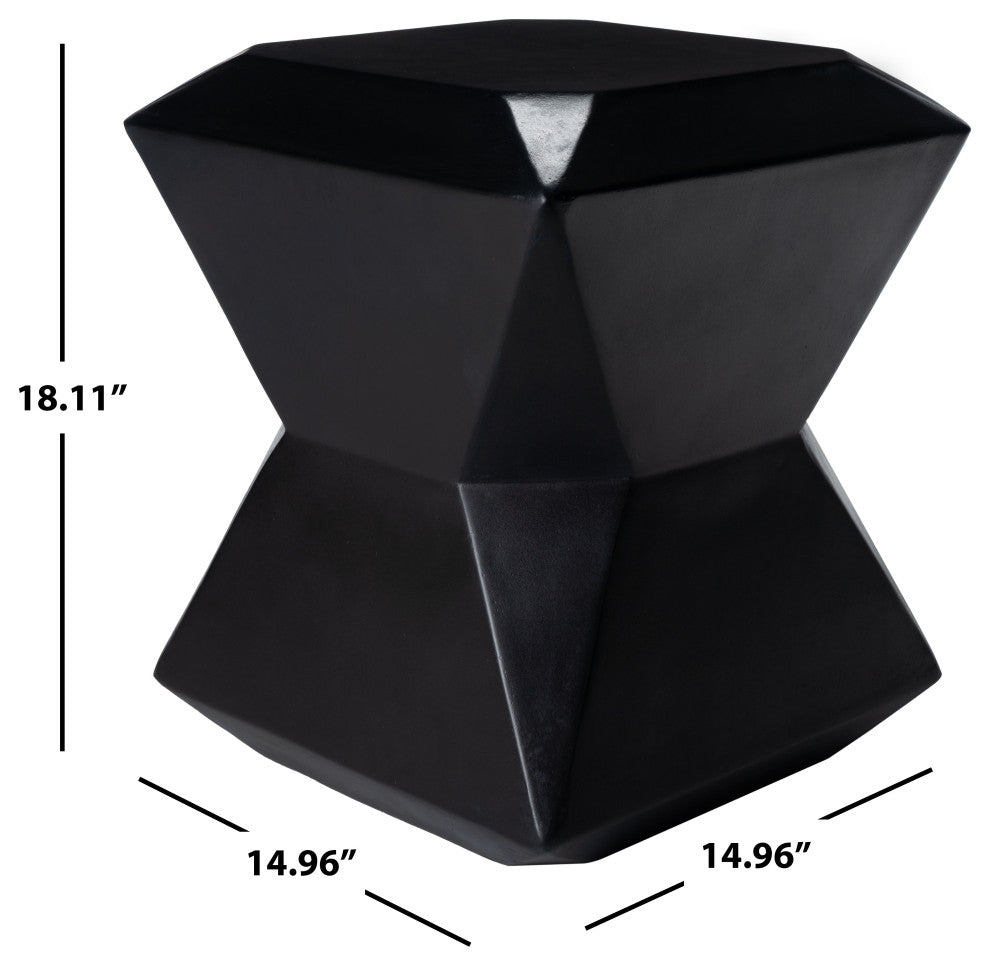 Safavieh Conan Concrete Accent Stool, Black