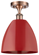 Innovations 516-1C-AC-MBD-9-RD 1 Light Semi-Flush Mount, Antique Copper