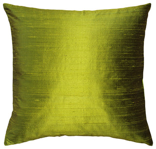 Sankara Silk Throw Pillows, 100% Genuine Silk, 16"x16", Chartreuse