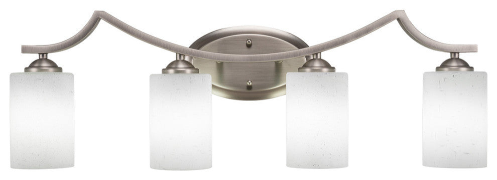 Zilo 4 Light Bath Bar, Graphite Finish, 4" Clear Bubble Glass