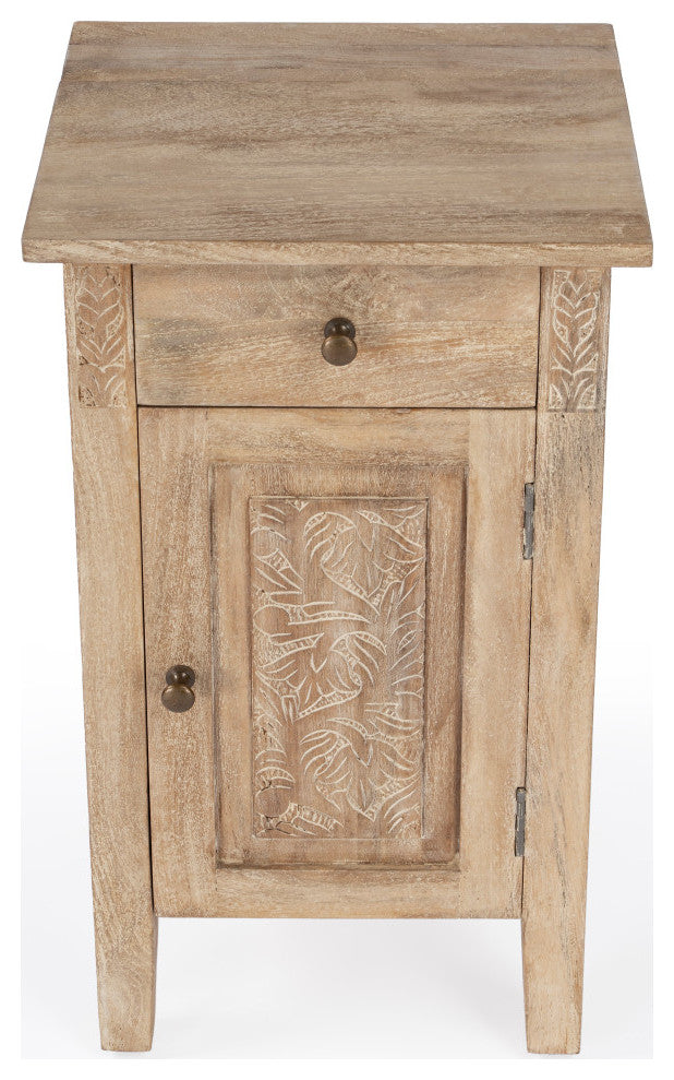 Switra 1-Door 1-Drawer End Table, Light Brown