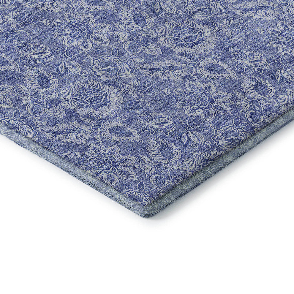 Premium Machine Washable Mayfield AMF662 Denim 2'3" x 7'6" Runner Rug