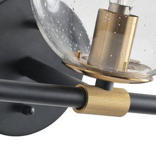 Matte Black 3-Light Bathroom Vanity Light With Globe Glass Shades