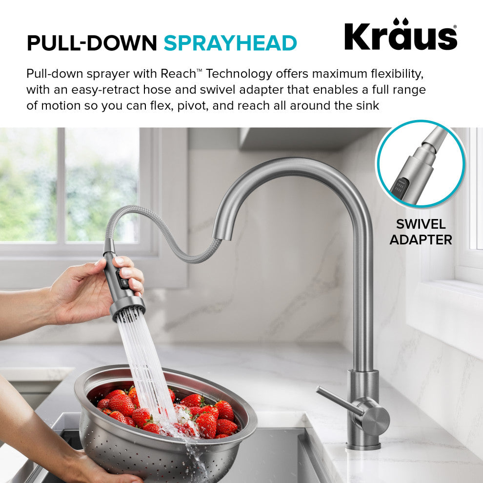 Bolden 2-Function Pull-Down 1-Handle Kitchen Faucet, Spot-Free Stainless Steel