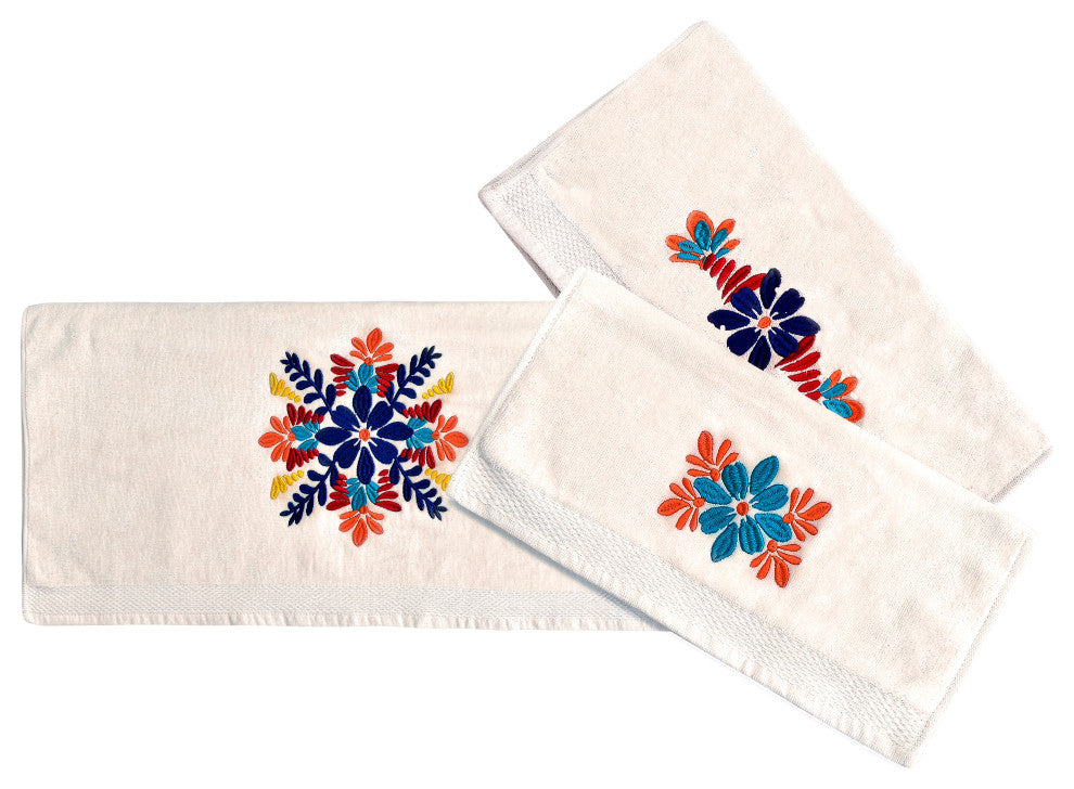 Bonita Towel Set, Cream, 3 Piece